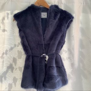 Mayoral brand faux fur vest, navy Sz 12/14